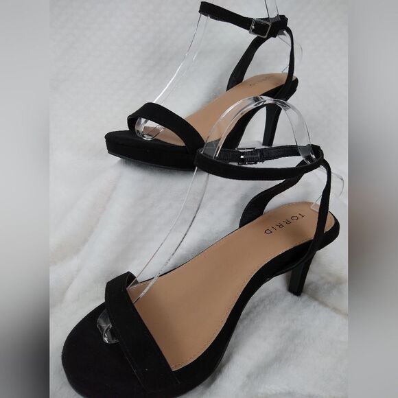 Torrid Black Faux Suede Platform Stiletto Heels Extra Wide 9WW - Picture 2 of 8